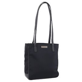 Coach Tote Bag Nylon Schwarz Silber Auth 202757A