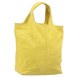 Borsa BOTTEGA VENETA INTRECCIATO in pelle outlet Gialla 131673 Auth 200524