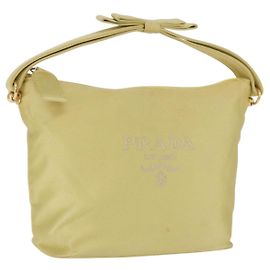 PRADA Handtasche aus Satin Gelbgold authentisch 201895