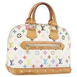 LOUIS VUITTON Monogram Multicolor Alma Hand Bag White M92647 LV Auth 202591V