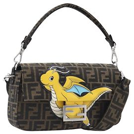 FENDI x FRGMT x POKEMON Mamma Baguette Kairyu Zucca Brown 8BR600 Auth 167552SM