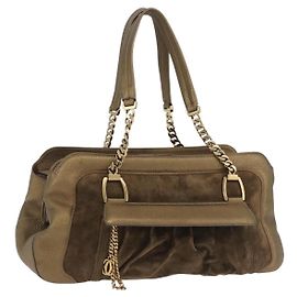 Borsa a tracolla CARTIER Camoscio Verde Oro Auth 203184V