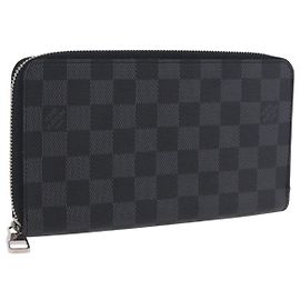 LOUIS VUITTON Damier Graphite Zippy Organizer Long Wallet N63077 LV Auth 197913A