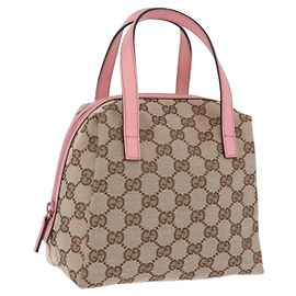 Borsa GUCCI GG Canvas Beige 124542 Auth 200546V
