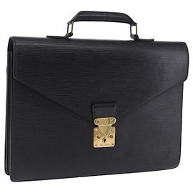 LOUIS VUITTON Epi Serviette Conseiller Business Bag Black M54422 LV Auth BA15701