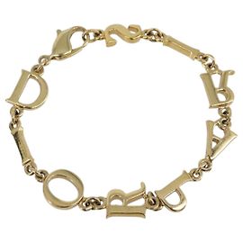 Bracciale Christian Dior Metallo Tono Oro Auth SW2835V