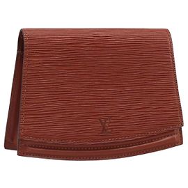 LOUIS VUITTON Epi Tilsitt Pouch Brown M52603 LV Auth 200717