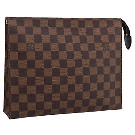 LOUIS VUITTON Damier Ebene Poche Toilette 26 Pouch N47543 LV Auth 202619A