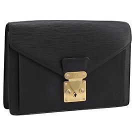 LOUIS VUITTON Epi Serie Dragonne Clutch Bag Black Noir M52612 LV Auth 202460