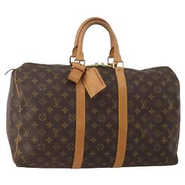 LOUIS VUITTON Monogram Keepall 45 Boston Bag M41428 LV Auth 198955A