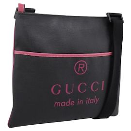 GUCCI Schultertasche PVC Black Silver 162904 Auth 200985V