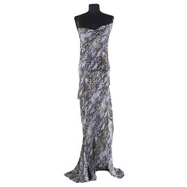 Autre Marque Vestido de seda azul Christopher Esber