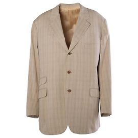 Blazer Hermès Vintage de algodón a cuadros beige