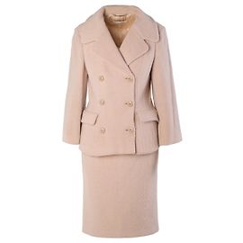 Completo gonna Dolce & Gabbana in lana di alpaca rosa blush
