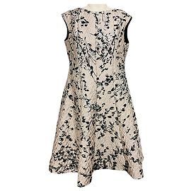 Autre Marque Talbot Runhof Cocktailkleid aus Jacquard in Blush / Black / Silver Metallic