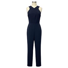 Mono sin mangas de crepé azul marino Roland Mouret