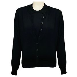 Conjunto Dolce & Gabbana de cárdigan de punto de lana negra y camiseta de tirantes