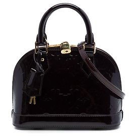 Sac Satchel Louis Vuitton Monogram Vernis Alma BB Violet