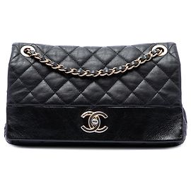 Borsa a Tracolla Chanel Medium Quilted Calfskin Soft Elegance Flap Nera