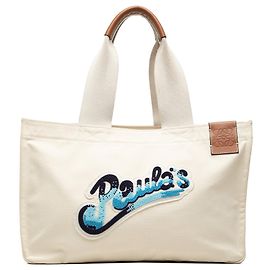 Borsa Tote da Spiaggia in Tela Paulas Ibiza LOEWE Bianca