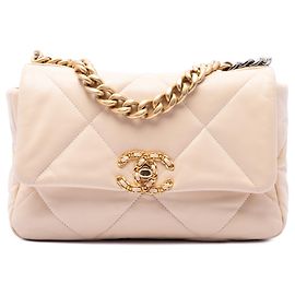 Borsa Chanel 19 Flap Medium in pelle di agnello marrone