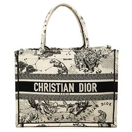 Autre Marque Bolso Book Tote Dior Medium de lona bordada Zodiac Toile De Jouy Blanco