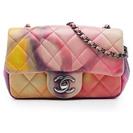 Chanel Extra Mini Quilted Lambskin Flower Power Single Flap Crossbody Bag Rosa