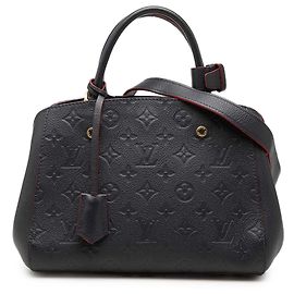 Louis Vuitton Monogram Empreinte Montaigne BB Satchel Tasche Blau