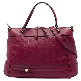 Borsa Satchel Gucci Guccissima Mayfair rossa