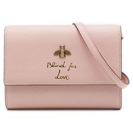 Borsa crossbody Gucci Animalier Blind For Love in pelle di vitello rosa