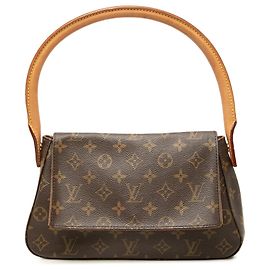 Borsa a tracolla Mini Looping Monogram Louis Vuitton Marrone