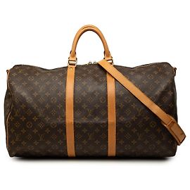 Bolso de viaje Louis Vuitton Monogram Keepall Bandouliere 55 Marrón