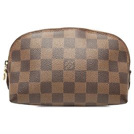 Bolso clutch y neceser Louis Vuitton Damier Ebene marrón