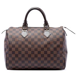 Bolsa Boston Louis Vuitton Damier Ebene Speedy 30 Castanha