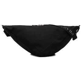 Borsa a tracolla Prada in tela Canapa con logo triangolare nera