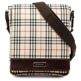 Borsa a tracolla Burberry House Check Canvas Beige