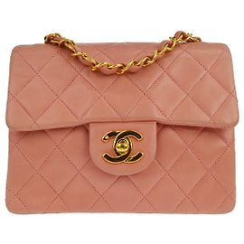 Chanel Vintage Square Classic Single Flap Quilted Lambskin Mini