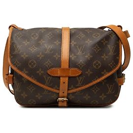 Bolso bandolera Louis Vuitton Monogram Saumur 25 Marrón