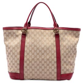 Borsa Tote Gucci GG Canvas Twins Beige
