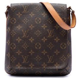 Bolso de hombro Louis Vuitton Monogram Musette Salsa PM marrón con correa corta