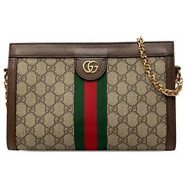Beige Gucci Small GG Supreme Web Ophidia Chain Crossbody