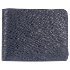 Louis Vuitton Taiga Multiple Geldbörse Blau Kleine Geldbörsen