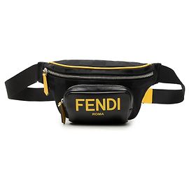 Borsello cintura logo Fendi in nylon e pelle nera