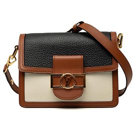 Louis Vuitton Mini Dauphine Satchel aus Taurillon Leder in Schwarz