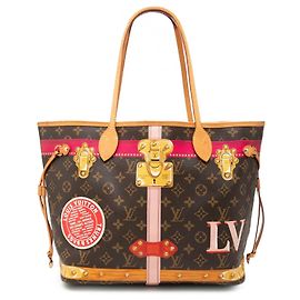Bolso Tote Louis Vuitton Monogram Summer Trunks Neverfull MM Marrón