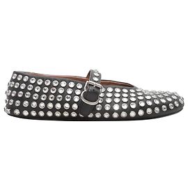 Alaïa Ballerine Mary Jane Alaia con borchie di cristallo Nero & Argento Taglia 38
