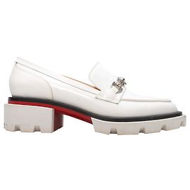 Mocassini platform in pelle bianchi Christian Louboutin Taglia 40