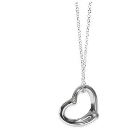 Tiffany & Co. Elsa Peretti Open Heart Anhänger aus Sterlingsilber und Diamant
