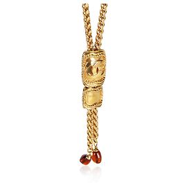 Collana Bolo Tie Chanel 1996 Vintage Gripoix CC placcata oro