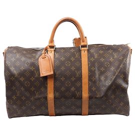 Louis Vuitton Keepall Bandoulière 50 Monogram Canvas Travel Bag in Brown M41416